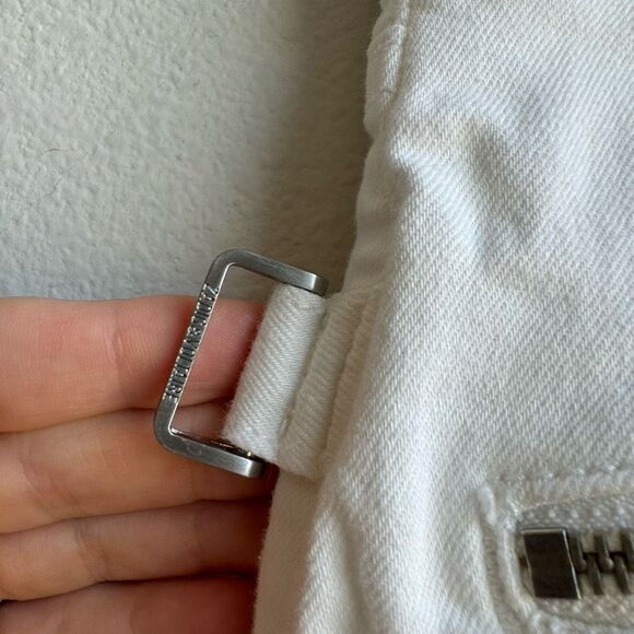 Zadig & Voltaire Ava Denim Straight Slim Fray Ankle Jeans Judo White Size 26 - Picture 4 of 10